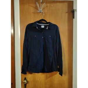 Converse XL Seersucker Shirt One Star Long Sleeve Cotton Button Blue